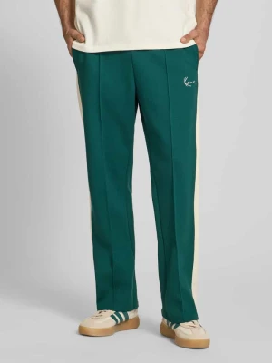 Dresowe spodnie o prostym kroju z haftowanym logo Karl Kani