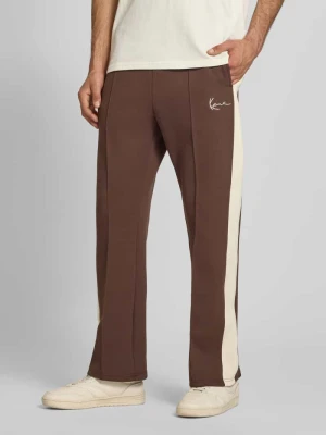 Dresowe spodnie o prostym kroju z haftowanym logo Karl Kani