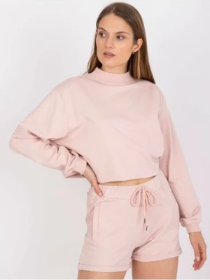 Dresowe szorty damskie z kieszeniami - jasno różowe BASIC FEEL GOOD