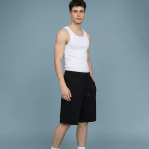 Dresowe szorty wide leg czarne House
