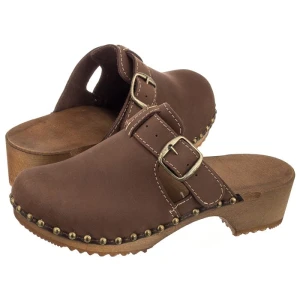 Drewniaki Brązowe PE15 Nubuk (BX11-b) Buxa