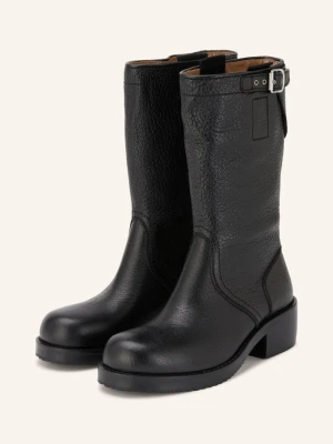 Dries Van Noten Botki Motocyklowe schwarz CZARNY
