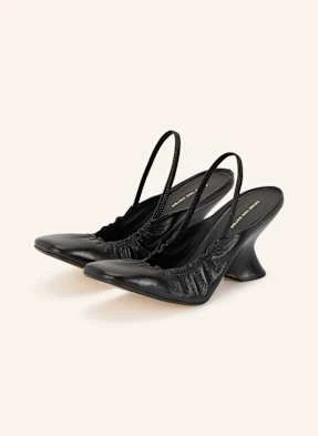 Dries Van Noten Czółenka Z Odkrytą Piętą schwarz