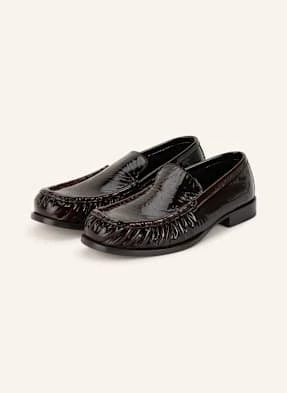 Dries Van Noten Pantofle Lakierkowane braun