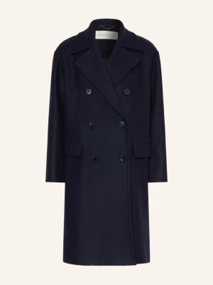 Dries Van Noten Płaszcz Wełniany blau GRANATOWY