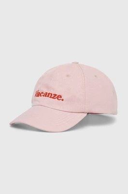 Drivemebikini czapka z daszkiem Vacanze kolor różowy z aplikacją