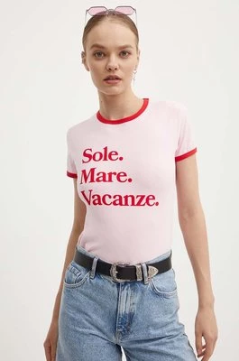 Drivemebikini t-shirt bawełniany Sole Mare Vintage damski kolor różowy