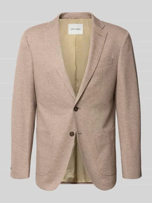 Drobno fakturowana marynarka na 2 guziki o kroju slim fit model 'Michel' Pierre Cardin Jasnobrązowy