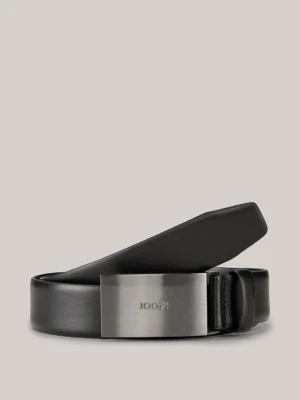 Drobno groszkowany skórzany pasek w kolorze czarnym Joop