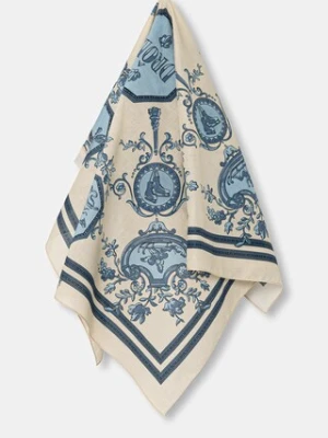 Drôle de Monsieur apaszka bawełniana Le Foulard Patineur męska kolor beżowy wzorzysta I.BA019.CO128
