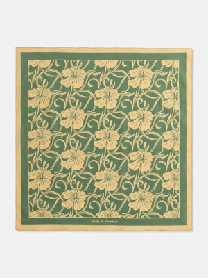 Drôle de Monsieur apaszka męska bawełniana Monogramme Hibiscus Drole de Monsieur zielony