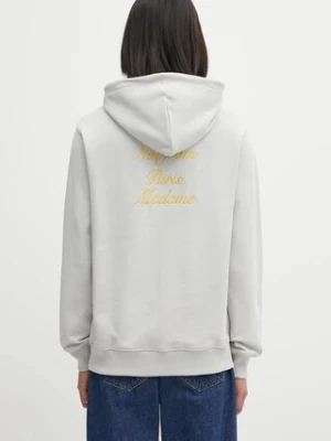 Drôle de Monsieur bluza bawełniana Le Hoodie Slogan Calligraphy męska kolor szary z kapturem z aplikacją I.HO168.CO127