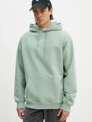 Drôle de Monsieur bluza bawełniana Le Hoodie Slogan Classique męska kolor zielony z kapturem gładka E.HO161.CO127.WG Le Hoodie Slogan Classique