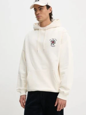 Drôle de Monsieur bluza bawełniana Le Hoodie Slogan Fleurs męska kolor beżowy z kapturem z aplikacją E.HO169.CO127.CM Le Hoodie Slogan Fleurs