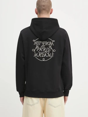 Drôle de Monsieur bluza bawełniana Le Hoodie Slogan Tresses męska kolor czarny z kapturem z aplikacją H.HO183.CO127