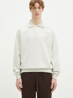 Drôle de Monsieur bluza bawełniana Le Polo Drule męska kolor szary melanżowa PERM-PL132-CO127-GY