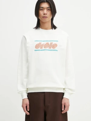 Drôle de Monsieur bluza bawełniana Le Sweatshirt Pique Tennis męska kolor biały z aplikacją G-SW164-CO162-OW