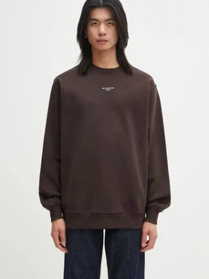 Drôle de Monsieur bluza bawełniana Le Sweatshirt Slogan Classique męska kolor brązowy gładka I.SW148.CO127