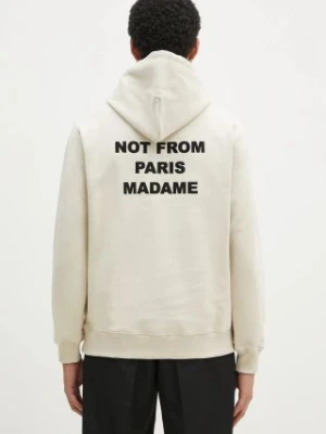 Drôle de Monsieur bluza bawełniana męska kolor beżowy z kapturem z nadrukiem PERM.HO162.CO127 Le Hoodie Slogan
