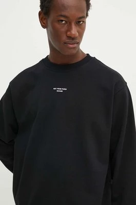 Drôle de Monsieur bluza bawełniana męska kolor czarny z nadrukiem PERM.SW148.CO127 Le Sweatshirt Slogan Cl