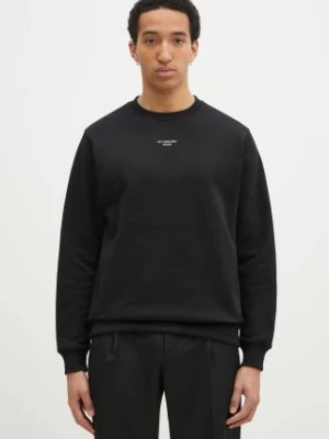 Drôle de Monsieur bluza bawełniana męska kolor czarny z nadrukiem PERM.SW148.CO127 Le Sweatshirt Slogan Cl