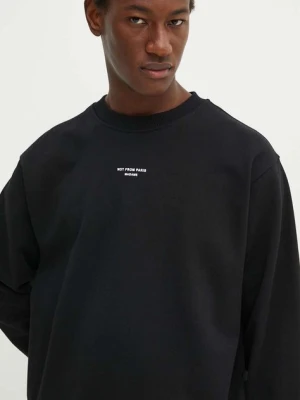 Drôle de Monsieur bluza bawełniana męska kolor czarny z nadrukiem PERM.SW148.CO127 Le Sweatshirt Slogan Cl