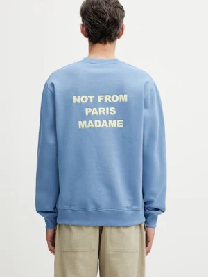 Drôle de Monsieur bluza męska bawełniana Le Sweatshirt Slogan Drole de Monsieur niebieski