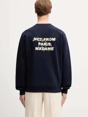 Drôle de Monsieur bluza męska bawełniana Vine Embroidered Slogan Drole de Monsieur granatowy