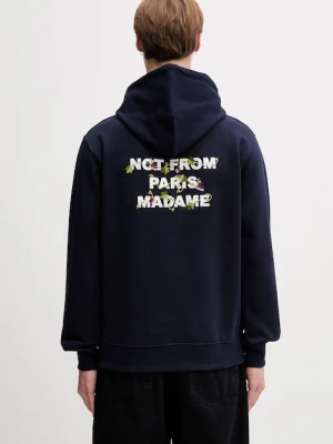Drôle de Monsieur bluza z kapturem męska bawełniana Vine Embroidered Slogan