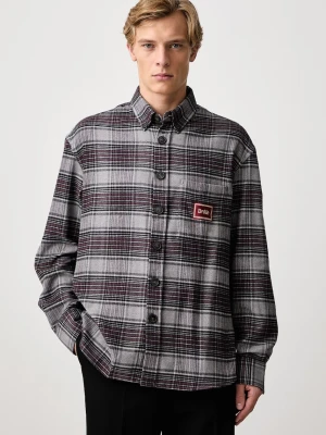 Drôle de Monsieur Boxy Flanel Checked koszula bawełniana męska Drole de Monsieur