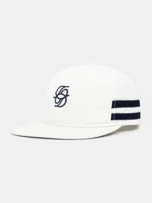Drôle de Monsieur czapka z daszkiem bawełniana La Casquette D Miroir kolor biały z aplikacją G-CP169-CO138-WT