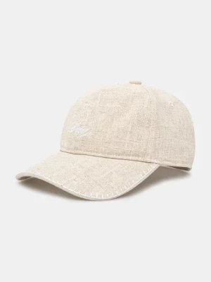Zdjęcie produktu Drôle de Monsieur czapka z daszkiem La Casquette Drule Lin kolor beżowy gładka G-CP168-LI008-LBG