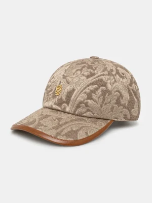 Drôle de Monsieur czapka z daszkiem La Casquette Jacquard kolor beżowy wzorzysta G-CP166-VI014-BG