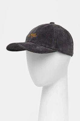 Drôle de Monsieur czapka z daszkiem sztruksowa La Casquette DrUle kolor szary z aplikacją E.CP154.CO156.DGR La Casquette DrUle