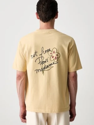 Drôle de Monsieur Esquisse Slogan T-shirt bawełniany męski Drole de Monsieur