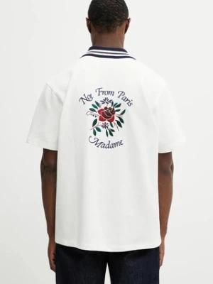 Drôle de Monsieur koszula bawełniana Chemise Piquée Slogan Rose