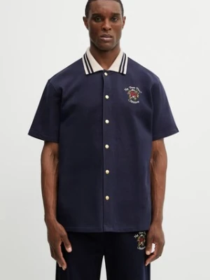 Drôle de Monsieur koszula bawełniana Chemise Piquée Slogan Rose