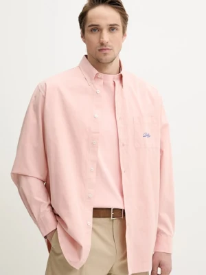 Drôle de Monsieur koszula bawełniana La Chemise Lavee Drule męska kolor różowy relaxed z kołnierzykiem klasycznym G-SH195-CO178-LPI