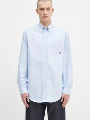 Drôle de Monsieur koszula bawełniana La Chemise Oxford męska kolor niebieski relaxed z kołnierzykiem klasycznym H.SH240.CO225