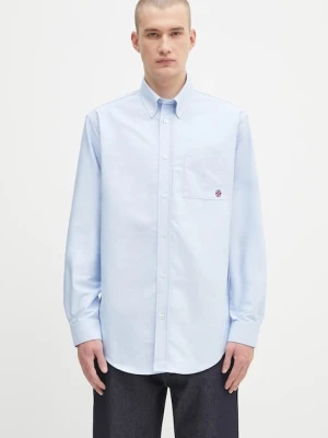 Drôle de Monsieur koszula bawełniana La Chemise Oxford męska kolor niebieski relaxed z kołnierzykiem klasycznym H.SH240.CO225