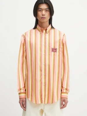 Drôle de Monsieur koszula bawełniana La Chemise Rayee męska kolor pomarańczowy regular z kołnierzykiem button-down G-SH208-CO117-CR