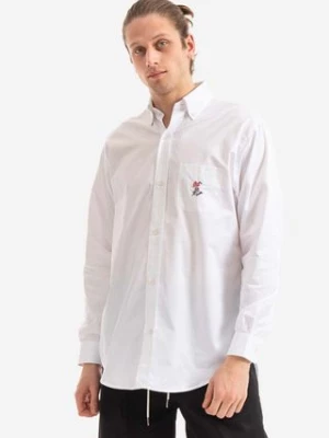 Drôle de Monsieur koszula bawełniana La Chemise Royal męska kolor biały regular z kołnierzykiem klasycznym SH101.WHITE-WHITE