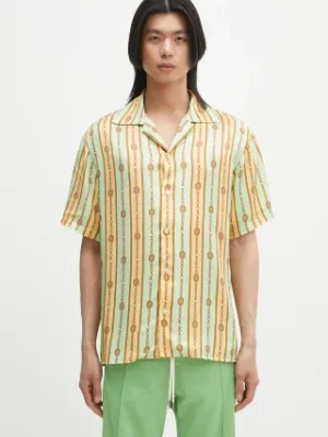 Drôle de Monsieur koszula La Chemise Bijoux męska kolor zielony relaxed G-SH204-VI016-LGN