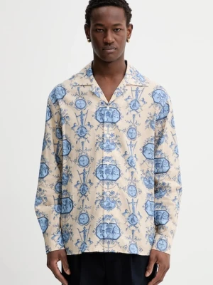 Drôle de Monsieur koszula z dodatkiem lnu La Chemise Patineur