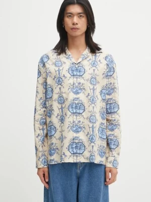 Drôle de Monsieur koszula z dodatkiem lnu La Chemise Patineur