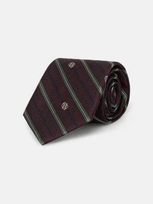 Drôle de Monsieur krawat jedwabny La Cravate Rayure Monogramme Drole de Monsieur