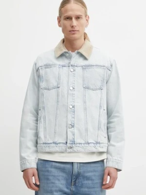 Drôle de Monsieur kurtka jeansowa bawełniana La Veste Jean Délavée kolor niebieski przejściowa PERM.JT256.CO123.LBE