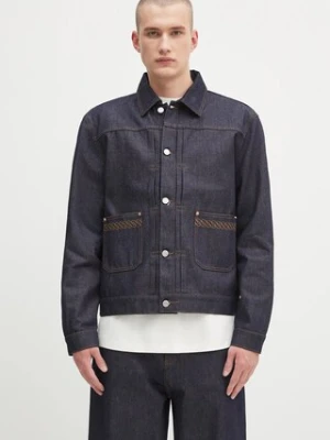Drôle de Monsieur kurtka jeansowa La Veste Denim Brut kolor granatowy przejściowa H.JT172.CO211