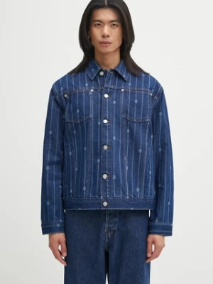 Drôle de Monsieur kurtka jeansowa La veste Denim Monogramme kolor niebieski przejściowa I.JT182.CO238