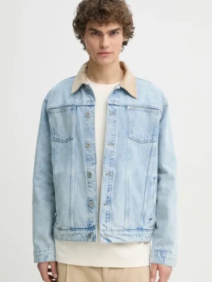 Drôle de Monsieur kurtka jeansowa La Veste Jean DElavEe męska kolor niebieski przejściowa oversize PERM-JT182-CO123-LBE